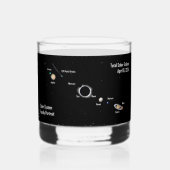 Gesamtes Eclipse-2024-Solarsystem-Familienportrait Whiskyglas (Vorderseite)