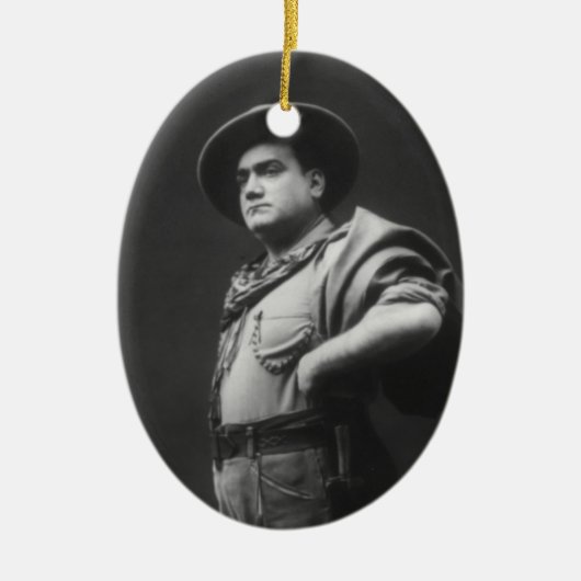 Gesamtes Porträt von Enrico Caruso Keramik Ornament (Vorne)