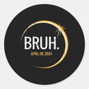 Gesamtes Solar-Eclipse 2024 April 8 Men Boys Kids Runder Aufkleber