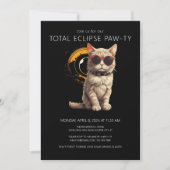Gesamtes Solar Eclipse 2024 Fun Cat Viewing Party Einladung (Vorderseite)