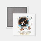 Gesamtes Solar-Eclipse 2024 Gewitter-Dabbing für K Magnet (Vorderseite/Rückseite)