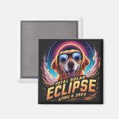 Gesamtes Solar-Eclipse 2024 Golden Retriever Lover Magnet (Vorderseite/Rückseite)