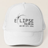 Gesamtes Solar-Eclipse 2024 Optionale benutzerdefi Truckerkappe (Vorderseite)