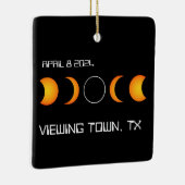 Gesamtes Solar-Eclipse 2024 Personalisierter Stadt Keramikornament (Rechts)