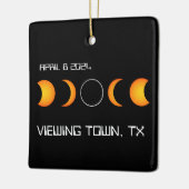 Gesamtes Solar-Eclipse 2024 Personalisierter Stadt Keramikornament (Links)