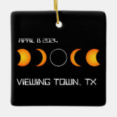 Gesamtes Solar-Eclipse 2024 Personalisierter Stadt Keramikornament (Vorderseite)