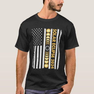 Gesamtes Solar-Eclipse 2024 Totality Phases US Ame T-Shirt