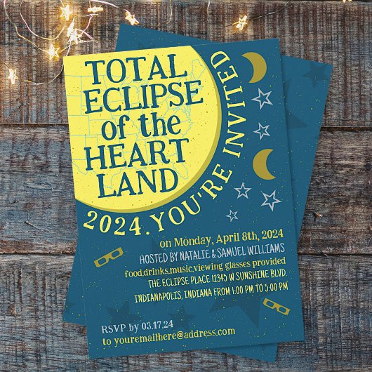 Gesamtes Solar-Eclipse 8. April 2024 Party anzeige Einladung