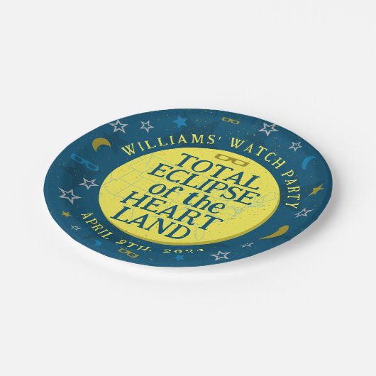 Gesamtes Solar-Eclipse 8. April 2024 Party anzeige Pappteller (Schrägansicht)