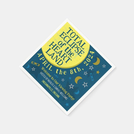 Gesamtes Solar-Eclipse 8. April 2024 Party anzeige Serviette (Ecke)