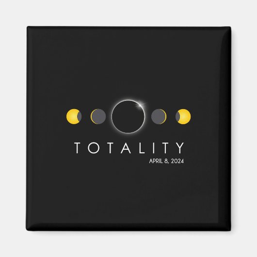 Gesamtes Solar-Eclipse 8. April 2024 Phasen Totali Magnet (Vorne)