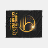 Gesamtes Solar-Eclipse 8. April 2024 Totality Astr Fleecedecke (Vorderseite (Horizontal))