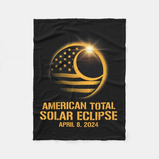 Gesamtes Solar-Eclipse 8. April 2024 Totality Astr Fleecedecke (Vorderseite)