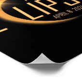 Gesamtes Solar-Eclipse 8. April 2024 Totality Astr Poster (Ecke)
