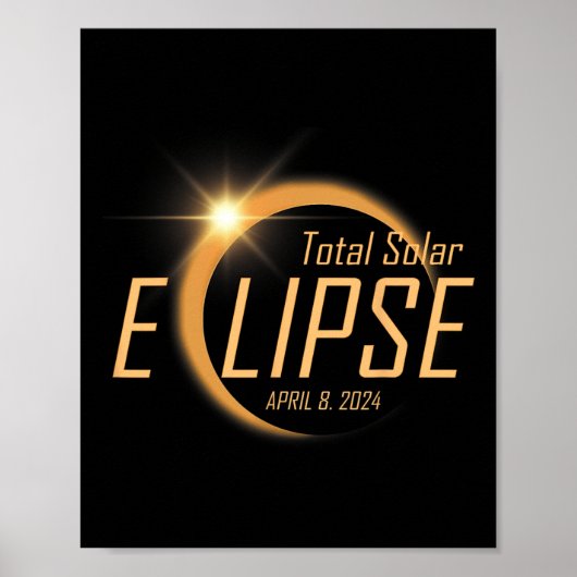 Gesamtes Solar-Eclipse 8. April 2024 Totality Astr Poster (Vorne)