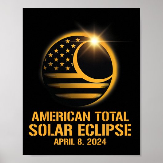 Gesamtes Solar-Eclipse 8. April 2024 Totality Astr Poster (Vorne)