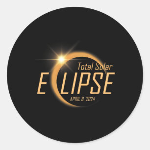 Gesamtes Solar-Eclipse 8. April 2024 Totality Astr Runder Aufkleber