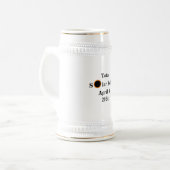 Gesamtes Solar-Eclipse 8. April 2024 White/Gold Bierglas (Vorderseite Links)
