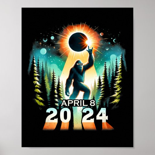 Gesamtes Solar-Eclipse 8. April Solar-Eclipse 2024 Poster (Vorne)
