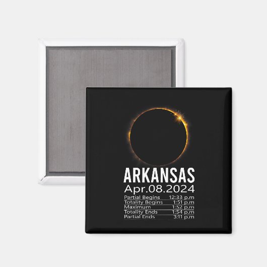 Gesamtes Solar-Eclipse-Programm 8. April 2024 Arka Magnet (Vorderseite/Rückseite)