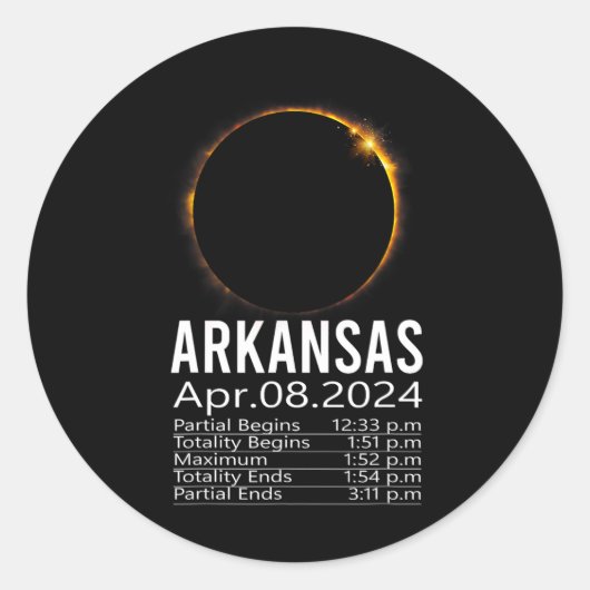 Gesamtes Solar-Eclipse-Programm 8. April 2024 Arka Runder Aufkleber (Vorderseite)