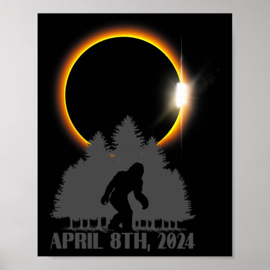 Gesamtes Solar Eclipse Sasquatch Artwork - Big Foo Poster (Vorne)