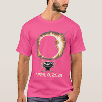 Gesamtes Solar-Eclipse-Shirt 2024 Axolotl im Astro T-Shirt