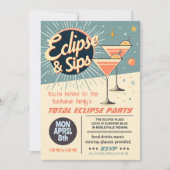 Gesamtes Solar-Eclipse & Sips 2024 Retro Watch Par Einladung (Vorderseite)