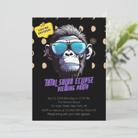 Gesamtes Solar Eclipse Viewing Party Einladung 202 (Stehend Vorderseite)