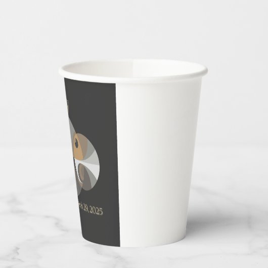 Gesamtes solares Eclipse 2025 minimalistisch Pappbecher (Links)