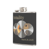 Gesamtes solares Eclipse 2025 minimalistisches Des Flachmann (Links)