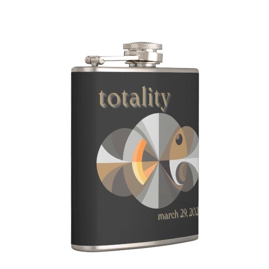 Gesamtes solares Eclipse 2025 minimalistisches Des Flachmann (Rechts)