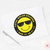 Gesamtes solares Eclipse-Cooles Gesicht Runder Aufkleber (Umschlag)