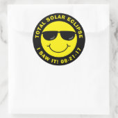 Gesamtes solares Eclipse-Cooles Gesicht Runder Aufkleber (Tasche)