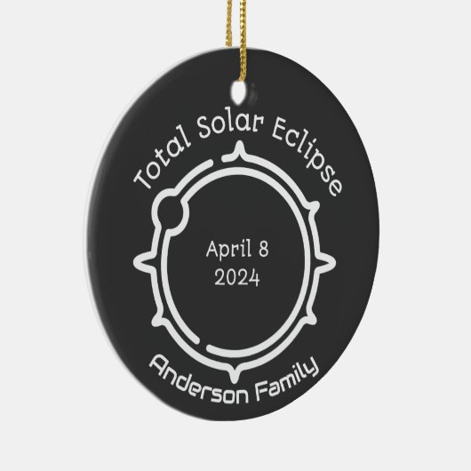 Gesamtes Solargeschenk Eclipse 2024 Moderner Minim Keramik Ornament (Rechts)