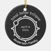 Gesamtes Solargeschenk Eclipse 2024 Moderner Minim Keramik Ornament (Vorne)