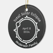 Gesamtes Solargeschenk Eclipse 2024 Moderner Minim Keramik Ornament (Links)