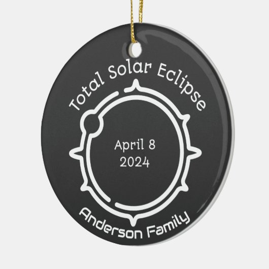 Gesamtes Solargeschenk Eclipse 2024 Moderner Minim Keramik Ornament (Links)