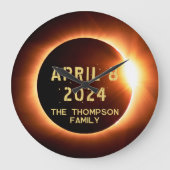 Gesamtes Solarkollektiv 8. April 2024 Personalisie Große Wanduhr (Vorderseite)