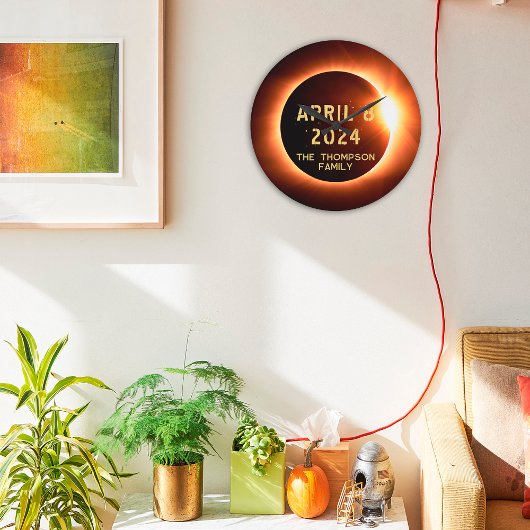 Gesamtes Solarkollektiv 8. April 2024 Personalisie Große Wanduhr