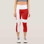 Gesamtflagge Dänemarks Capri Leggings (Vorderseite)