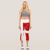 Gesamtflagge Dänemarks Capri Leggings (Vorderseite)