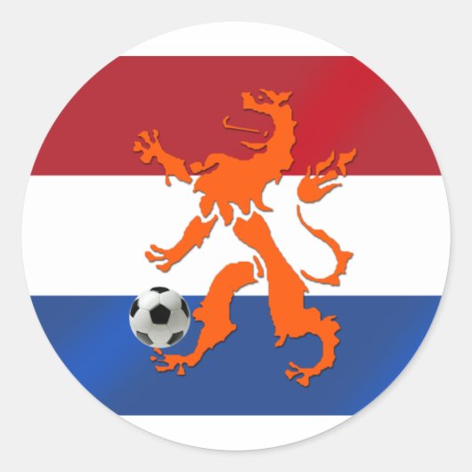 Gesamtfußballfußball Oranje Holländischer Löwe Runder Aufkleber (Vorderseite)