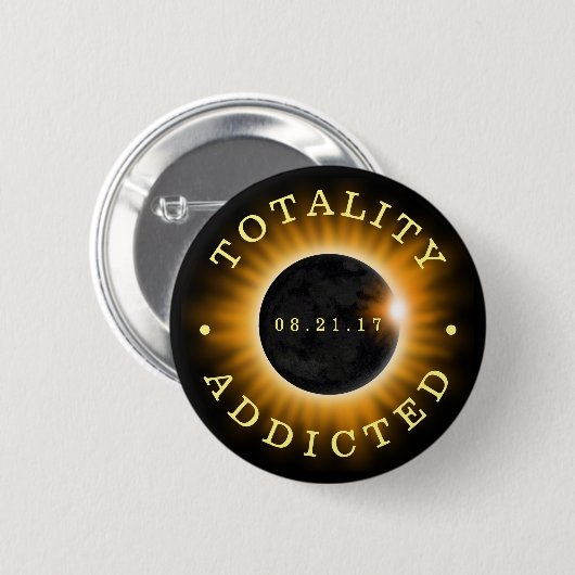 Gesamtheits-süchtige Sonnenfinsternis 2017 Button (Vorne & Hinten)