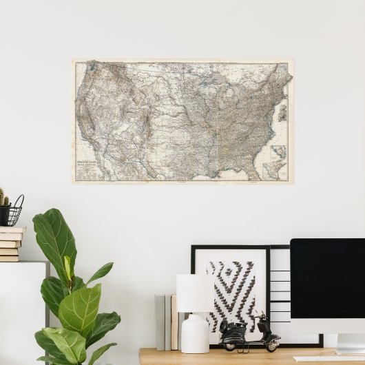 Gesamtkarte der USA Poster (Heimbüro)