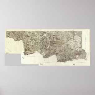 Gesamtkarte Frankreichs Poster