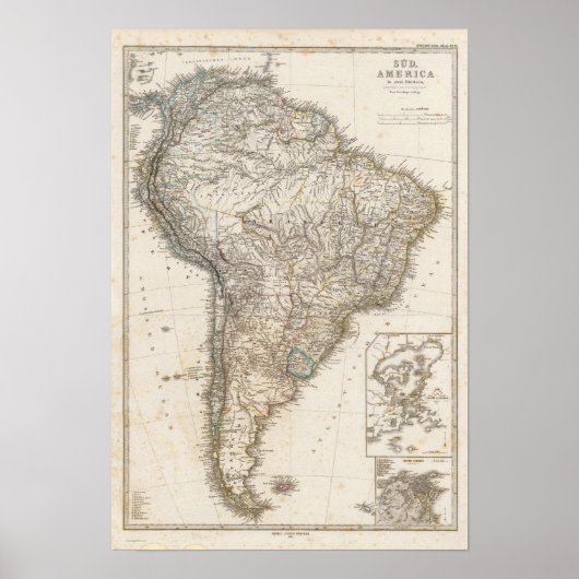 Gesamtkarte Südamerikas Poster (Vorne)