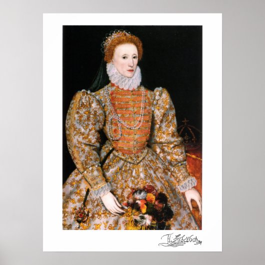 Gesamtkörperportrait von Königin Elisabeth I. von  Poster (Vorne)