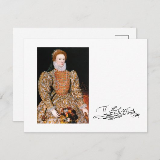 Gesamtkörperportrait von Königin Elisabeth I. von  Postkarte (Vorne/Hinten)