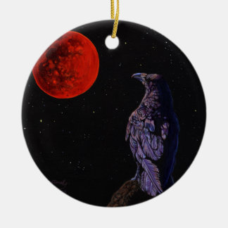 GesamtMondfinsternis-Krähen-Raben-Malerei-Kunst Keramik Ornament